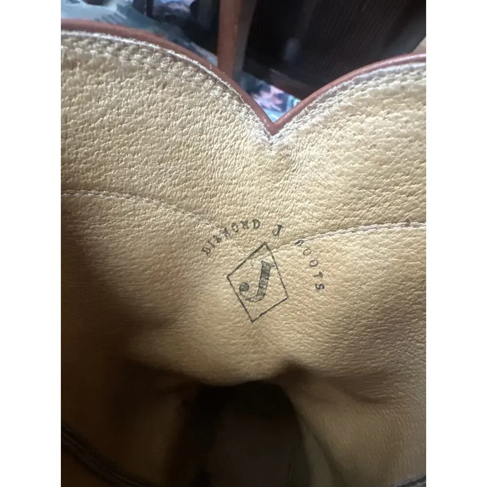 Vintage Diamond J Brown Leather Roper Boots – Made in Mexico – Size 9D